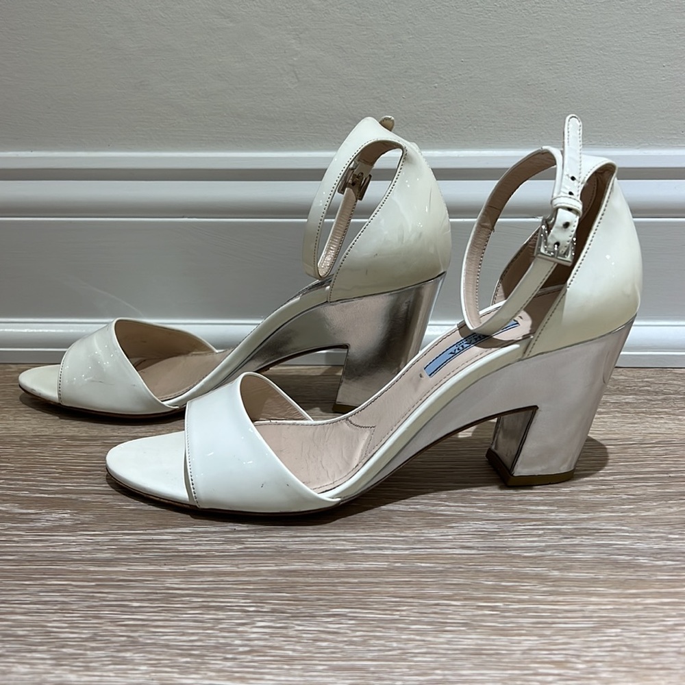 Prada white/silver Sandals - Picture 2 of 4
